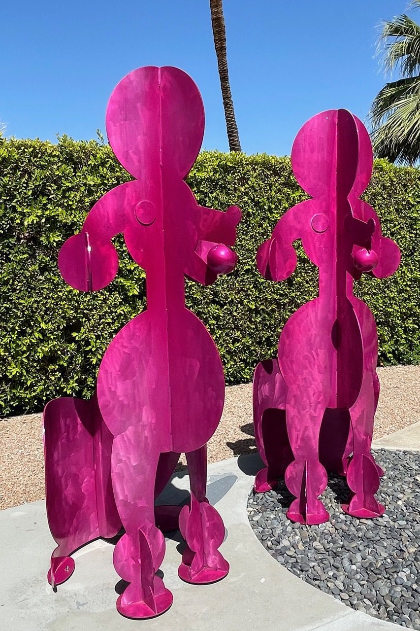 Steel Poodle Power Pink Sculptures by Karen and Tony Barone Photo of Steel Poodle Power Pink Sculptures by Karen and Tony Barone
