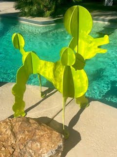 Photo of Steel Chartreuse Poodle Sculpture by Karen and Tony Barone
