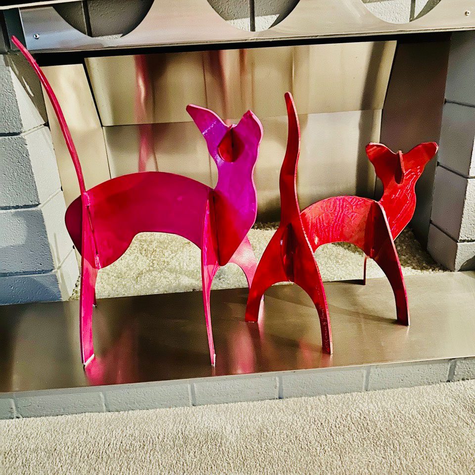 MODERNIST PINK KITTY & MINI-MODERNIST RED KITTY